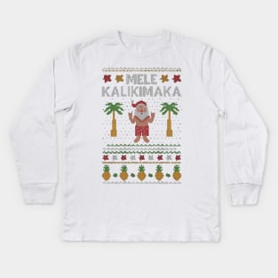 mele kalikimaka christmas Kids Long Sleeve T-Shirt